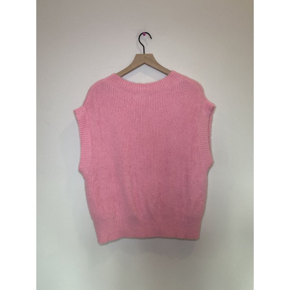 Vintage Pink Sweater Vest Size Small Charm Detail - Picture 3 of 9